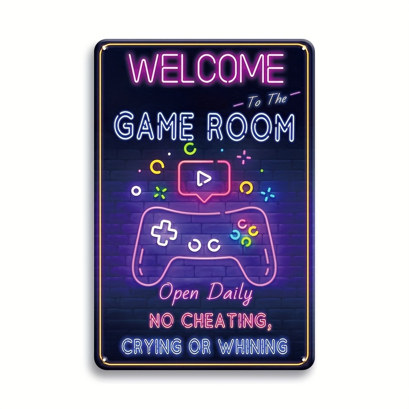Retro Gaming Us - Panneau métallique de bienvenue dans la