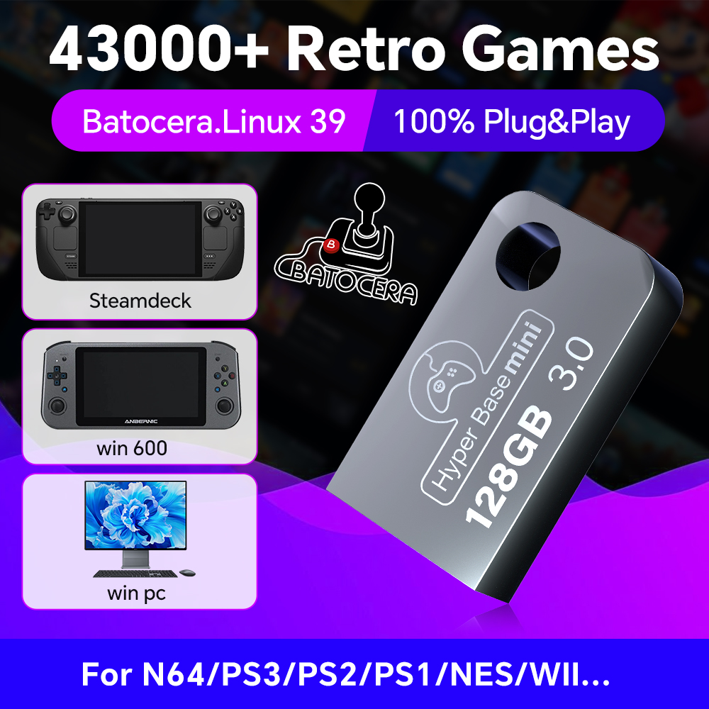 Retro Gaming Mini Pc - Batocera 128G clé USB pour Windows
